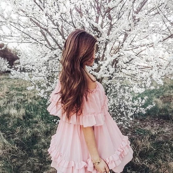 ⭐️Clearance⭐️October Love Soft Pink Ruffle Dress - Picture 4 of 4